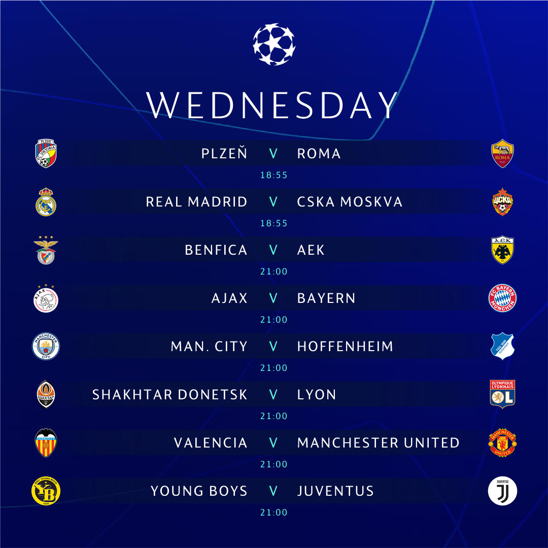 Ligue des Champions les affiches du jour