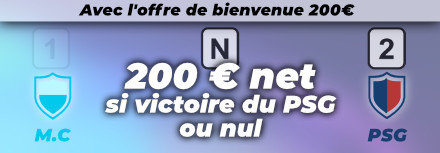LDC Manchester City PSG 200 euros Bonus