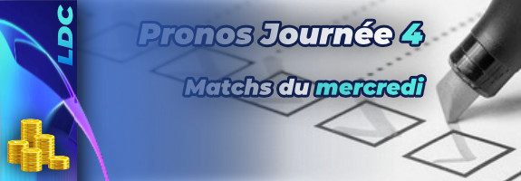 Pronostic Ligue des champions – 4ème journée – Matchs du mercredi 3 novembre 2021