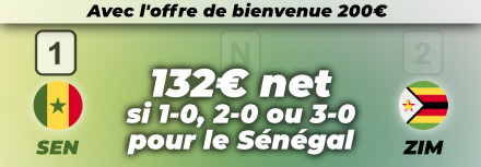 Pronostics Senegal Zimbabwe 132 euros à gagner bonus
