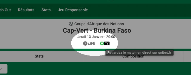 streaming unibet CAN 2022