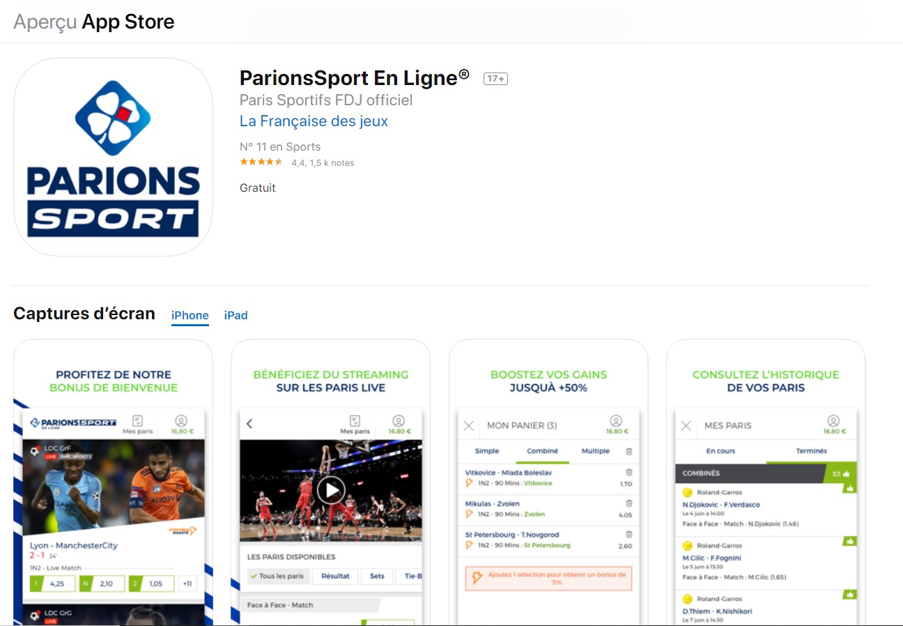 Application Parions Sport en Ligne comment jouer depuis son mobile