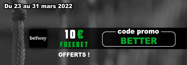 Freebets Betway 10 euros