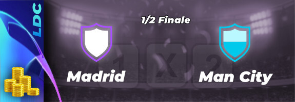 LDC 1/2 finale⭐Pronostic Real Madrid Manchester City pour parier 04/05/22