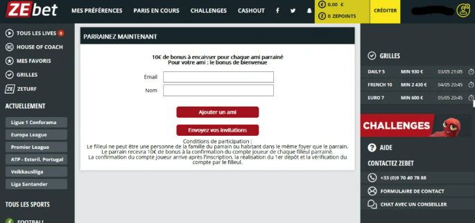 ZEbet parrainage