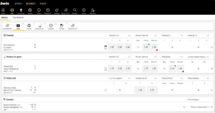 Bwin Live : regarder le sport en streaming et parier en direct