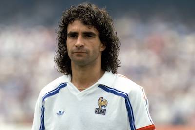 Dominique Rocheteau avec les Bleus lors de la Coupe du Monde 1986. 