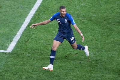 Kylian Mappé buteur lors de la finale de la Coupe du Monde 2018 gagnée face à la Croatie.