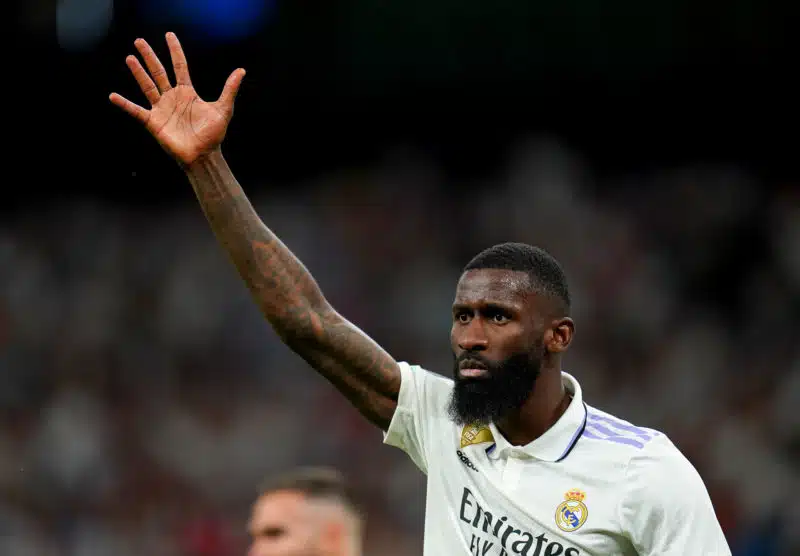 Antonio Rudiger- top 10 des salaires du Real Madrid Antonio Rudiger lors de la demi-finale de Champions League contre Manchester City. ©xNickxPottsx