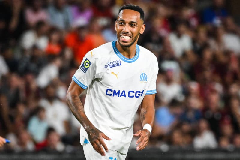 Aubameyang lors du premier match de l'OM à l'extérieur en Ligue 1 (saison 2023/2024) face à Metz. ©xMatthieuxMirvillex