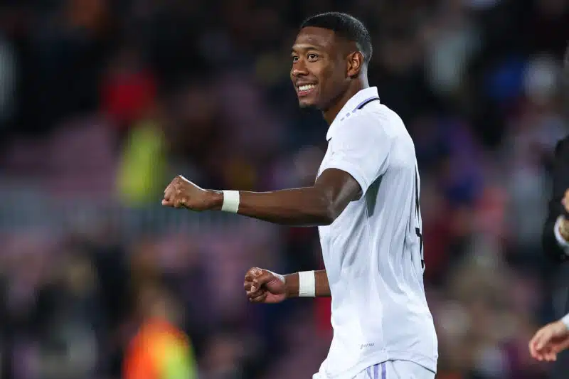 David Alaba - 2ème plus gros salaire du Real Madrid David Alaba avec le Real Madrid lors de la demi finale de la Coupe du Roi en 2023 face au FC Barcelone. 1©xDavidxRamirezx