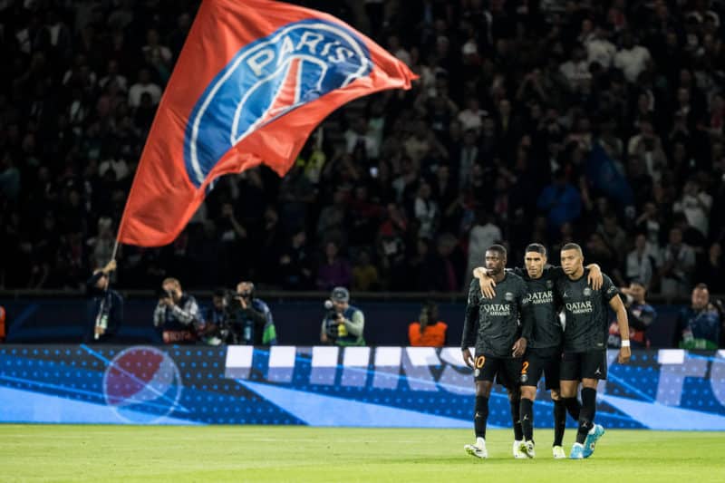 Les joueurs les mieux payés du PSG. Sur sur la photo se trouve Ousmane Dembélé, Achraf Hakimi, et Kylian Mbappé, tous les trois membres de ce classement. ©xBEAUTIFULxSPORTS/Wunderlx