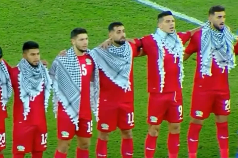 L'équipe de Palestine de Football contre l'Australie en novembre 2023