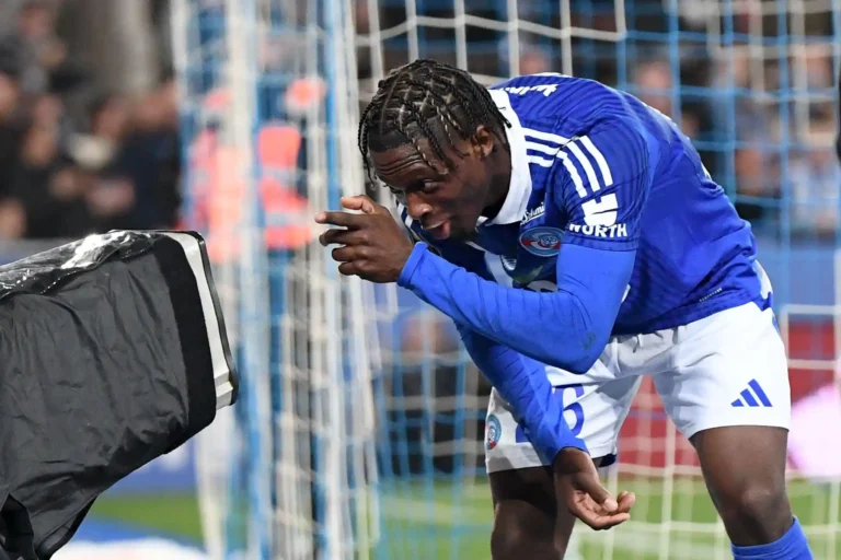 Dilane Bakwa buteur avec Strasbourg @Alamy