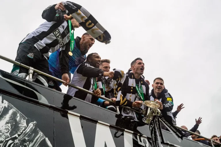 Newcastle après leur victoire en Coupe @Alamy