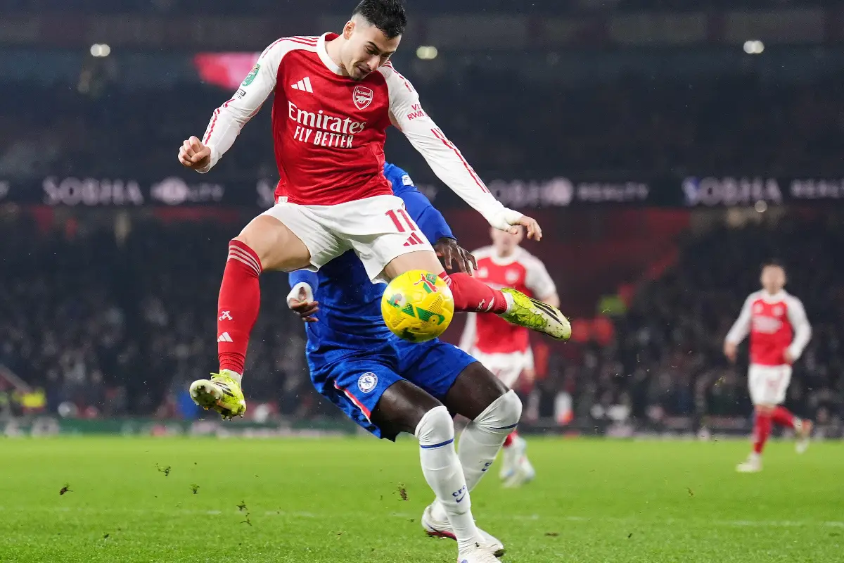 Gabriel Martinelli en action avec Arsenal