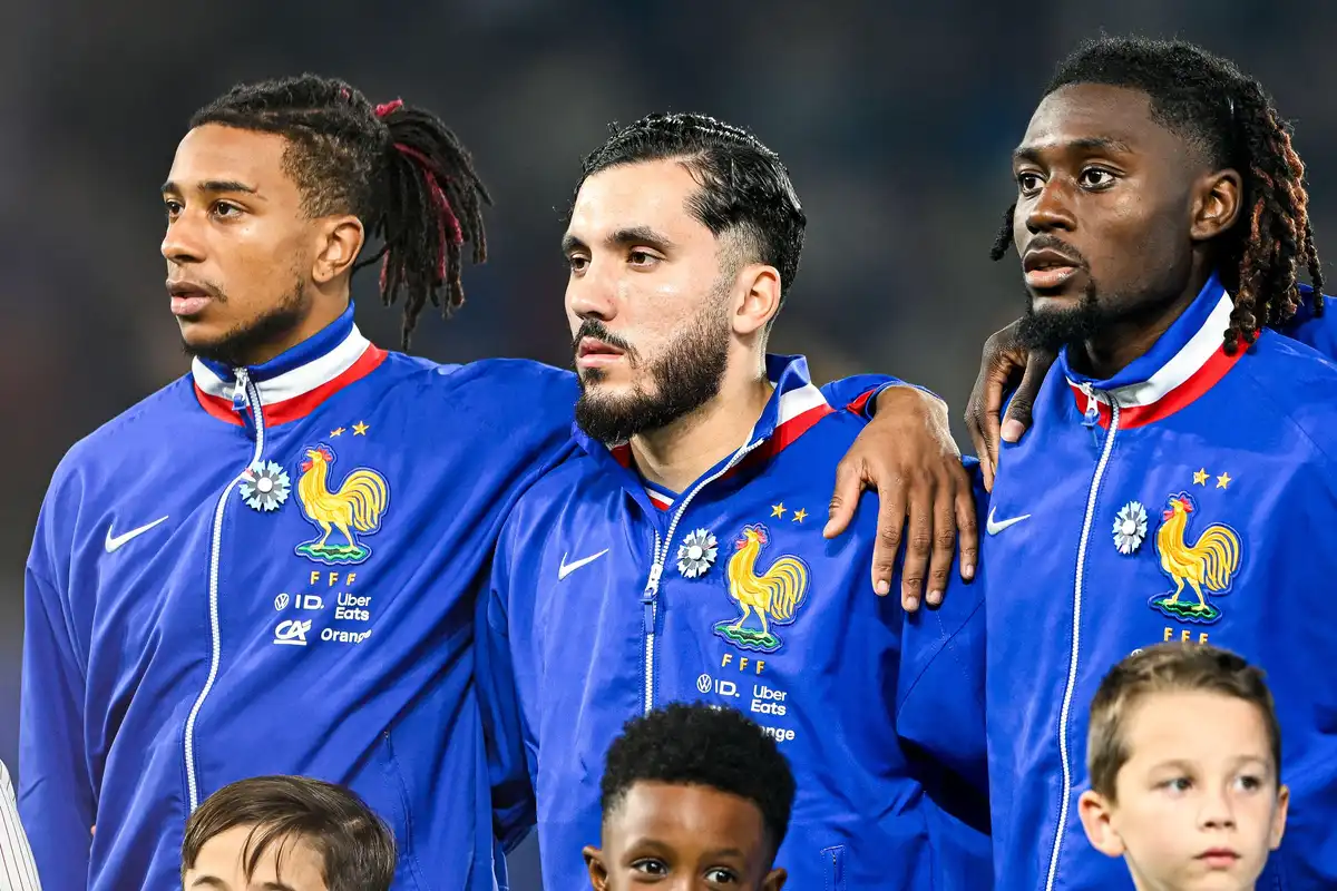 Michael Olise Rayan Cherki et Harry Kane ont refoulé le PSG ©Alamy