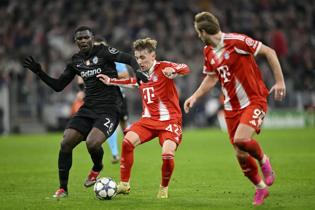 Ousmane Diomande contre le Bayern Munich @Alamy