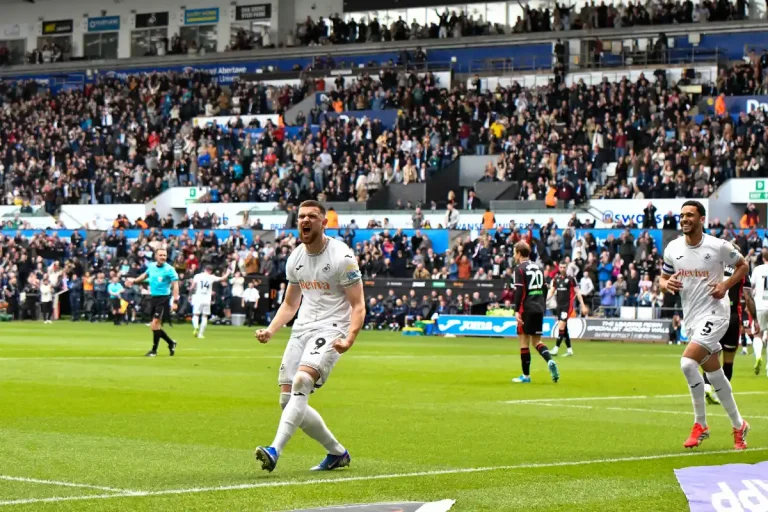 Zan Vipotnik sous le maillot de Swansea