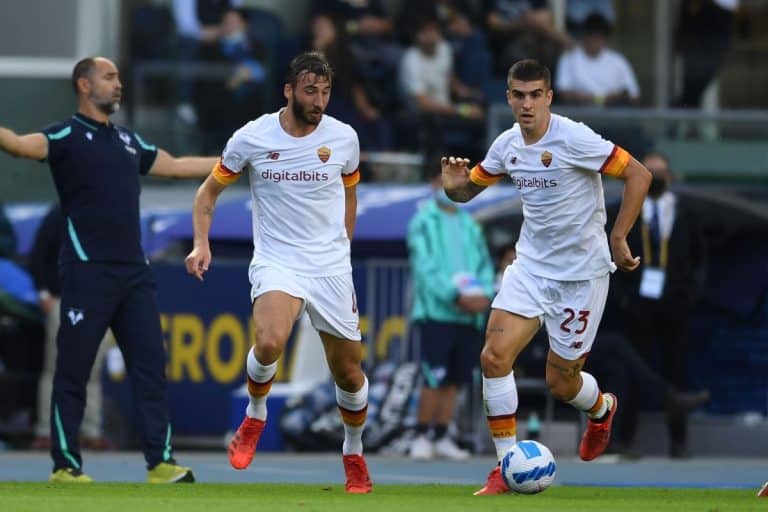 Bryan Cristante et Gianluca Mancini sous le maillot de la Roma @Alamy