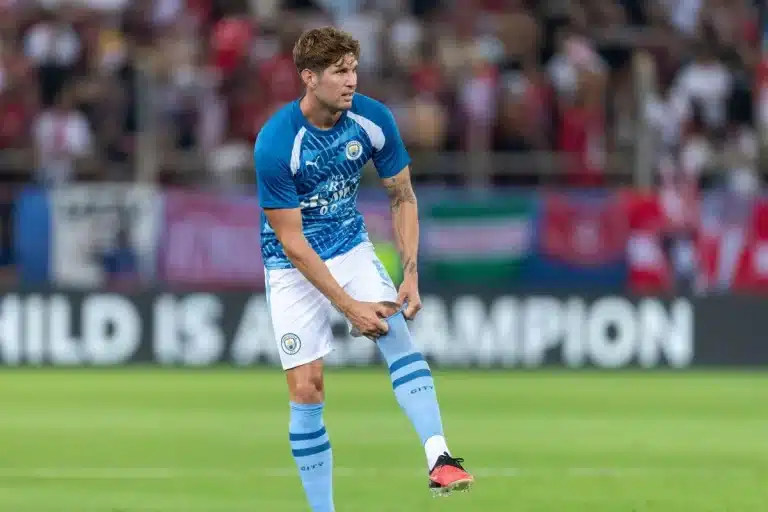 John Stones à l'échauffement avec Manchester City @Alamy